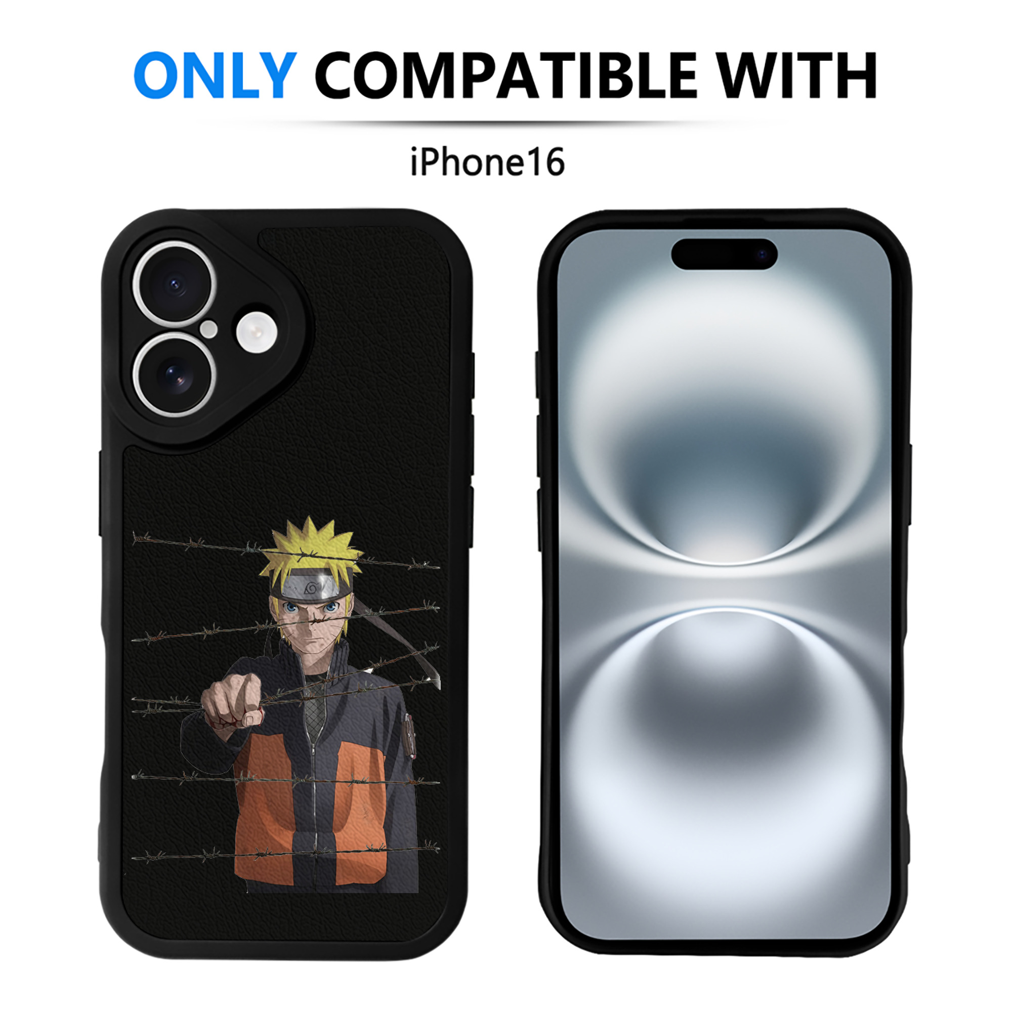 （画像用） NARUTO -ナルト- うずまき ナルト Uzumaki Naruto 【iPhone 16シリーズ対応】シリコンスマホケース（レザー調） 材質：シリコン